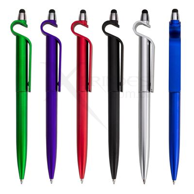 Conheça o Brinde Caneta plástica com suporte para celular e touch screen X13499B