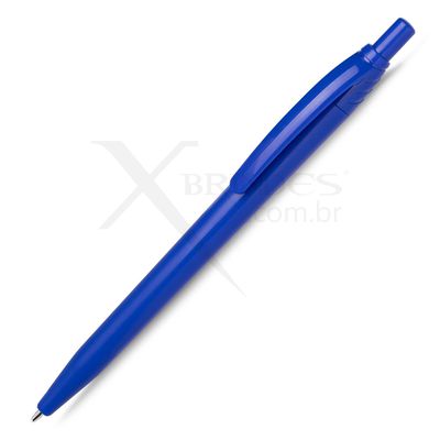 Conheça o Brinde Caneta Plástica Leve e Moderna Carga Azul e acionamento Por Clique X14954