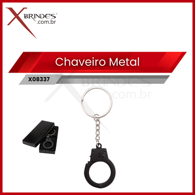 Chaveiro em metal com formato de algema ajustável X08337