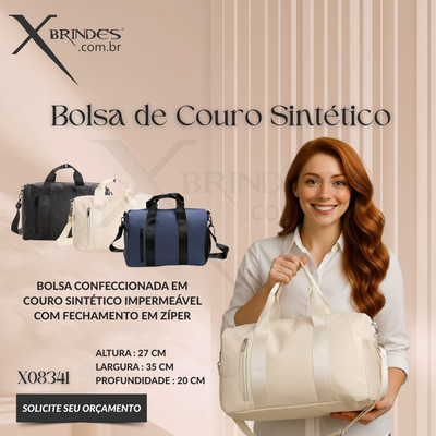 Bolsa confeccionada em couro sintético impermeável 20L X08341