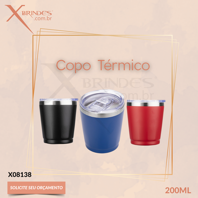 Copo Térmico feito em Inox com capacidade de 200 ML X08138