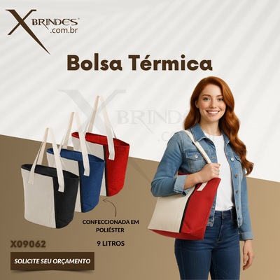 Bolsa térmica de 9 Litros confeccionada em poliéster X09062