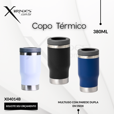 Copo térmico 380 ML Multiuso com parede dupla em inox, X04014B