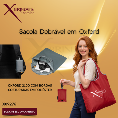 Conheça o Brinde Sacola Dobrável confeccionada em Oxford 210D X09276
