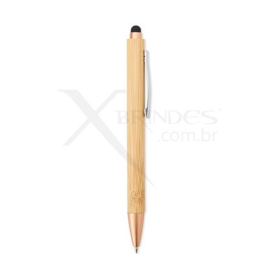 Conheça o Brinde Caneta corpo em Bambu e com Ponteira Touch X08102 