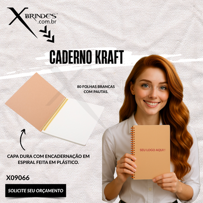 Caderneta em capa dura com encadernação em espiral X09066