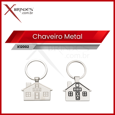 Chaveiro Metal Desenhado em Formato de Casa X12002