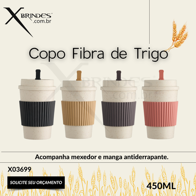 Copo em Fibra de Trigo capacidade 450ml Livre de BPA X03699 
