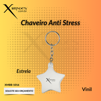 Chaveiro Anti Stress Estrela Vinil Personalizado XMBB-1016