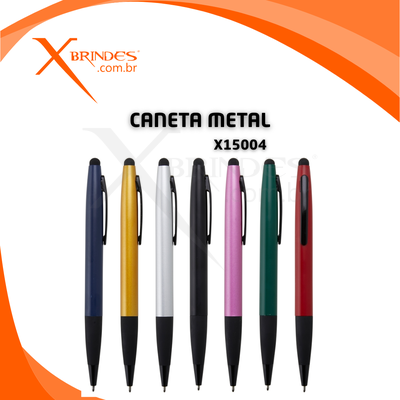 Caneta corpo em Metal com ponteira Touch e Acionamento por Rotação X15004