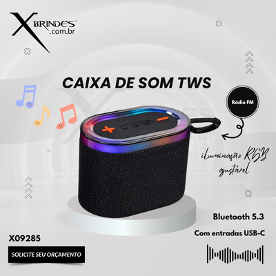 Caixa de som Bluetooth Multimídia com estrutura em plástico ABS X09285