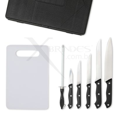 Conheça o Brinde KIT CHURRASCO DE 7 PEÇAS VEM COM MALETA ELEGANTE X08246  