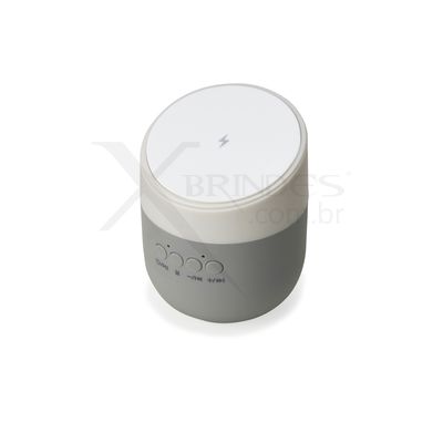 Conheça o Brinde CAIXA DE SOM BLUETOOTH COM CARREGADOR POR INDUÇÃO X04366