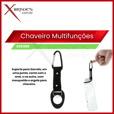  Chaveiro Mosquetão com Suporte para Garrafa X06386