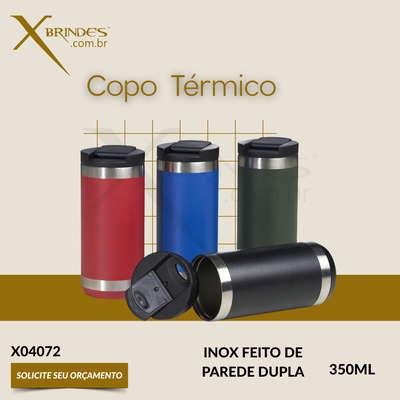 Copo Térmico de Inox  350 Ml com Parede Dupla X04072 