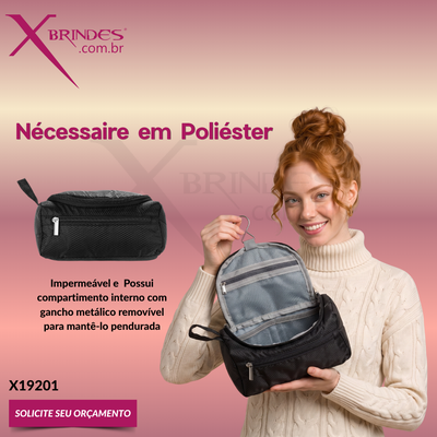 Nécessaire confeccionado em poliéster impermeável X19201