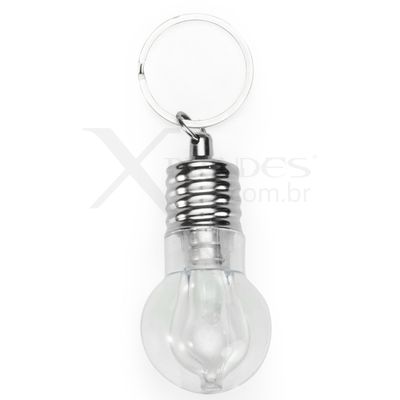 Chaveiro Plástico em formato de lâmpada com Led Funcional X15326