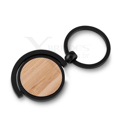 Chaveiro Redondo com detalhe circular em Bambu X14666 