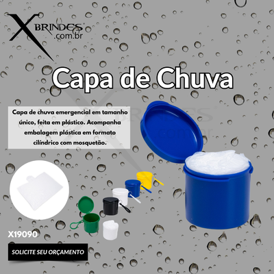 Capa de chuva feita de plástico emergencial em tamanho único X19090