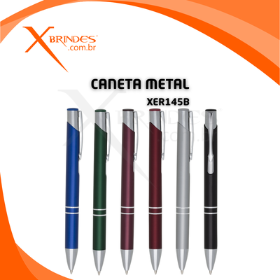 Caneta Em Metal Com Carga Azul 1.0Mm E Acionamento Por Clique Xer145B