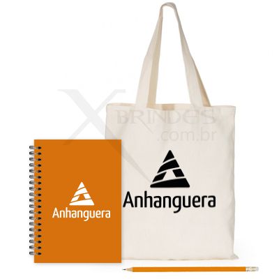 Conheça o Brinde KIT BÁSICO ESTUDANTE: 1 ECOBAG | 1 CADERNO | 1 LÁPIS OU CANETA