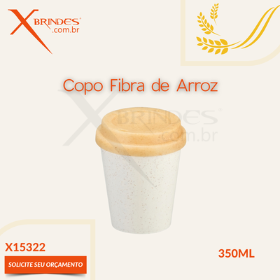 Conheça o Brinde Copo Feito em Fibra de arroz com capacidade de até 350ml X15322