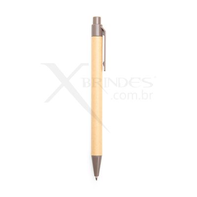 CANETA COM CORPO EM PAPELÃO, PONTEIRA E CLIP EM PLÁSTICO ABS X09109