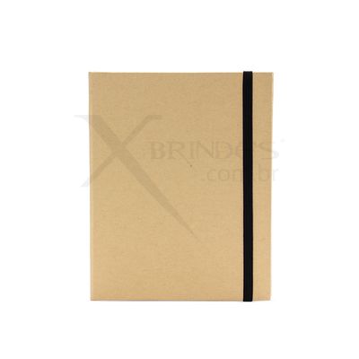 Bloco de anotações capa dura em kraft sem pautas Com cinco canetas X19038