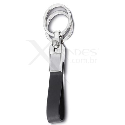 Chaveiro em Couro sintético com Metal e duas argolas X14502
