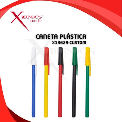 Conheça o Brinde CANETA PLASTICA CUSTOMIZADA COM CARGA AZUL E TAMPA REMOVIVEL X13629 CS