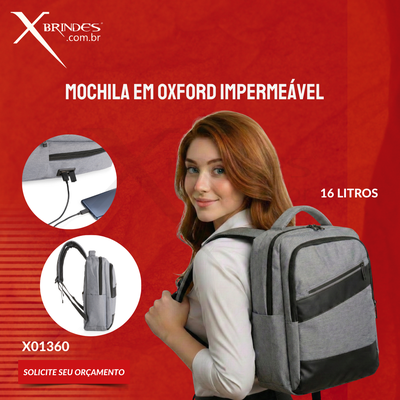 Mochila confeccionada em Oxford Jacquard impermeável X01360