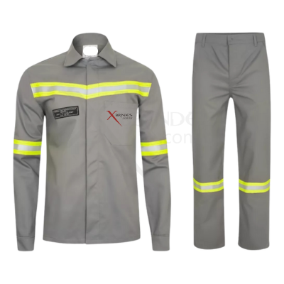 Uniforme Operacional Anti-chamas Nr10 Risco 2 com faixa Refletiva em Algodão