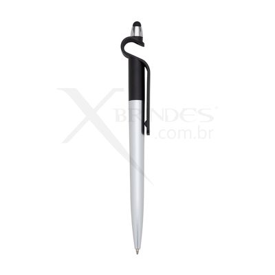 Conheça o Brinde CANETA PLÁSTICA TOUCH COM SUPORTE PARA CELULAR X13499 