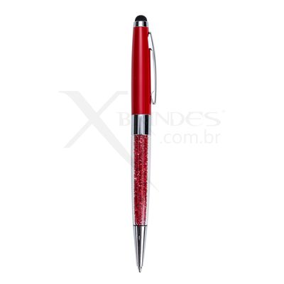 Conheça o Brinde Caneta corpo de Metal com Ponteira Touch com detalhe tipo Cristal X13991