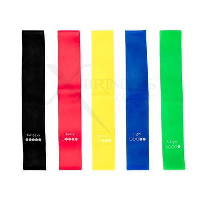 Kit com cinco faixas de borracha com diferentes níveis de resistência X08220