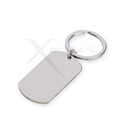 Chaveiro de Metal retangular com acabamento espelhado X18824
