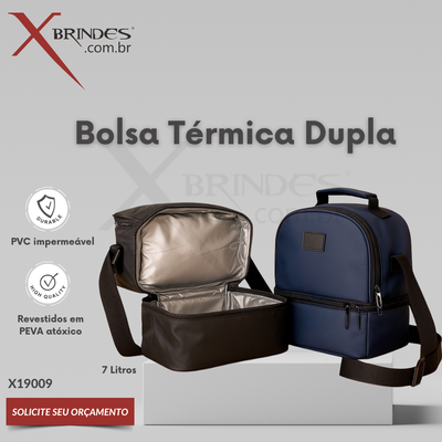 Bolsa térmica Dupla de 7 Litros confeccionada em poliéster X19009