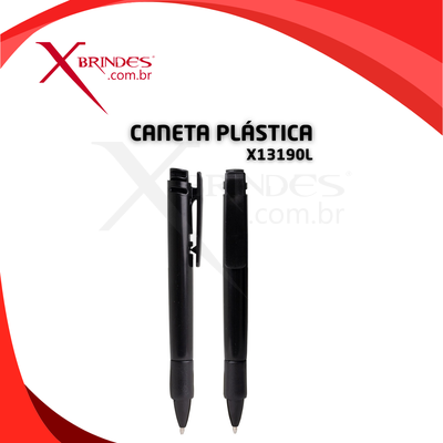 Conheça o Brinde CANETA PLÁSTICA PRETA COMACIONAMENTO POR CLIQUE X13190L