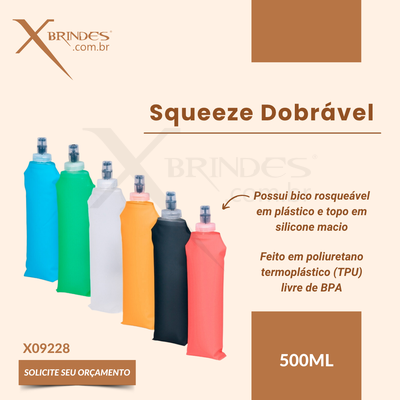 Squeeze dobrável com capacidade para até 500ml X09228