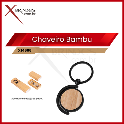 Chaveiro Redondo com detalhe circular em Bambu X14666 