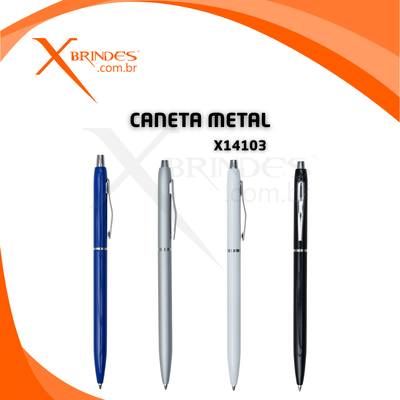 Caneta Corpo de Metal super fino com acionamento por clique X14103
