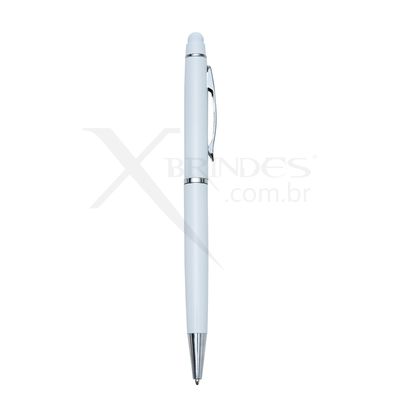 Conheça o Brinde Caneta Corpo De Metal Com Ponteira Touch E Acionamento Por Rotação X18543