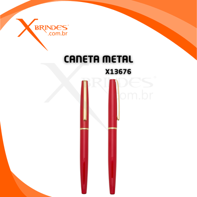 Conheça o Brinde Caneta corpo de Metal com escrita rollerball azul X13676