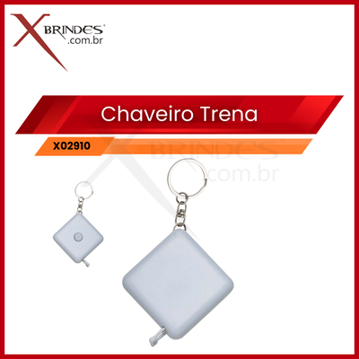 Chaveiro Plástico com Fita métrica em formato quadrangular X02910