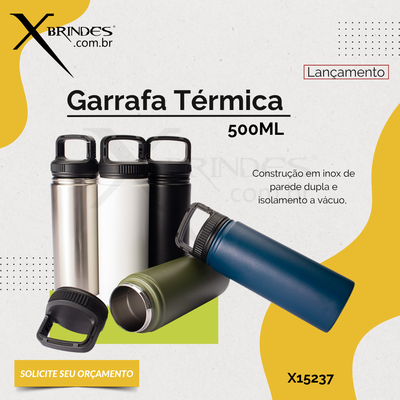Conheça o Brinde GARRAFA TÉRMICA EM INOX COM CAPACIDADE DE 500ML X15237 