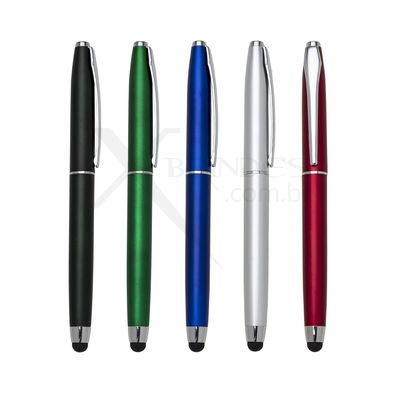 Conheça o Brinde Caneta plástica com tampa e ponteira touch screen XER197B