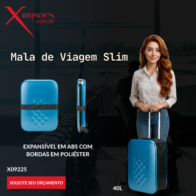 Mala de viagem Slim expansível em ABS de 40L X09225 