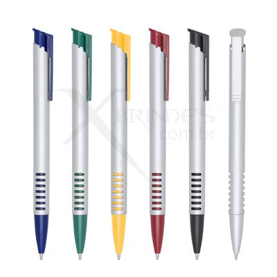 Conheça o Brinde Caneta Plástica Design Simples e Moderno Acionamento por Clique X3017D