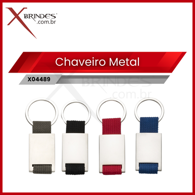 Chaveiro de Metal com detalhe colorido em nylon X04489