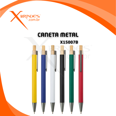 Conheça o Brinde Caneta Corpo Em Metal Com Detalhe Em Bambu X15007B 